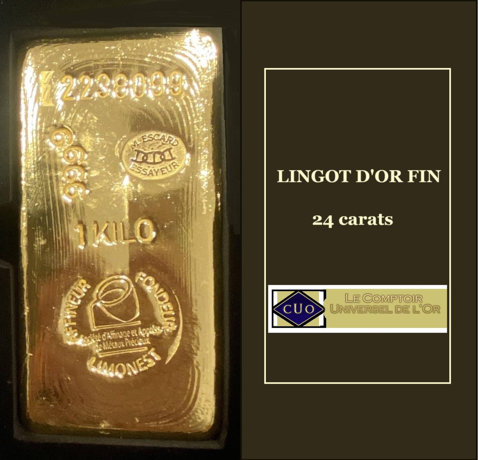 Vente de lingot d'or fin au Comptoir Universel de l'Or Chalon 