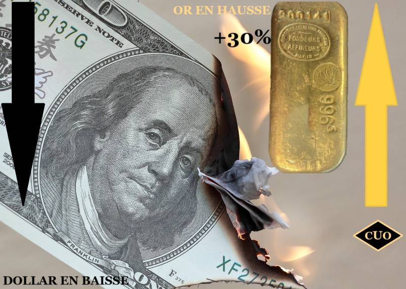 Le cours de l'or déjoue les pronostics CUO d'une hausse modérée en 2026, suite à la baisse du dollar
