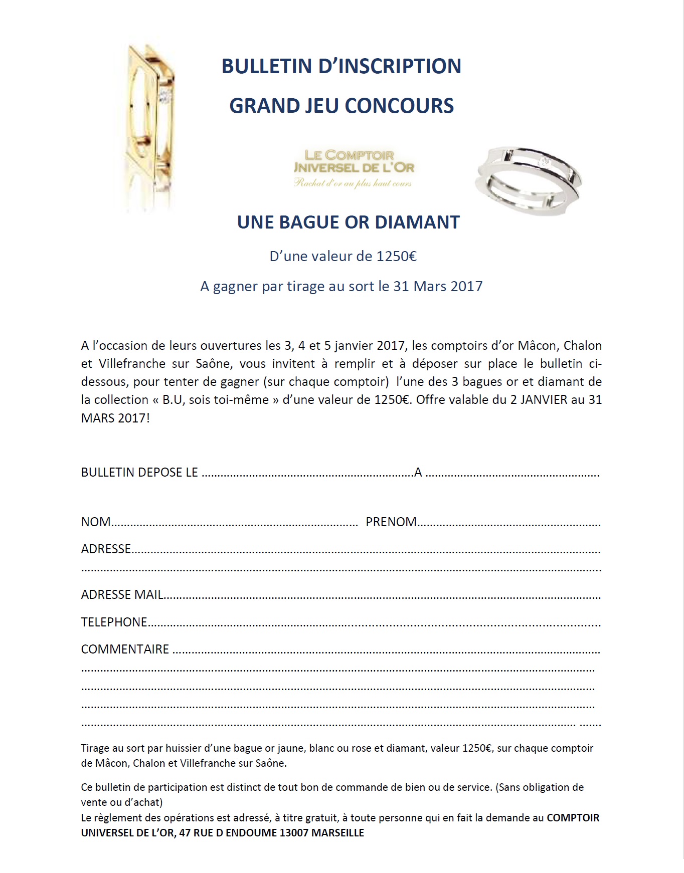 annonce contenant le bouton jeu concours